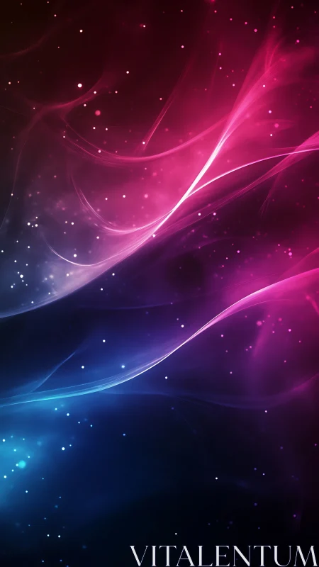 Colored light streaks intersect against dark gradient background