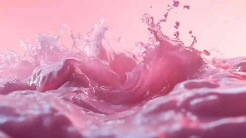 Splash of Pink Liquid in Abstract Artistic Close-Up Photography.