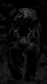 Shadow Prowler: Obsidian Gaze in Motion.