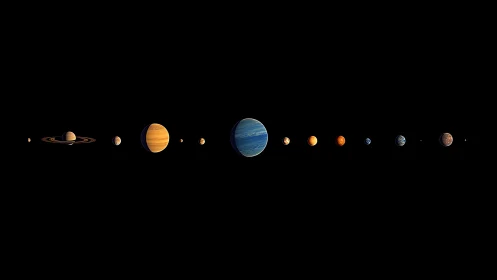 Planets align in a minimalist visualization of our solar system