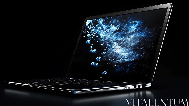 Sleek ultrabook laptop showcases high-contrast glossy display rendering