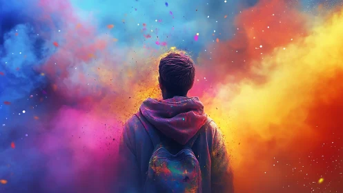 Wanderer Welcomed Into A Swirling Cloud Of Living Color.