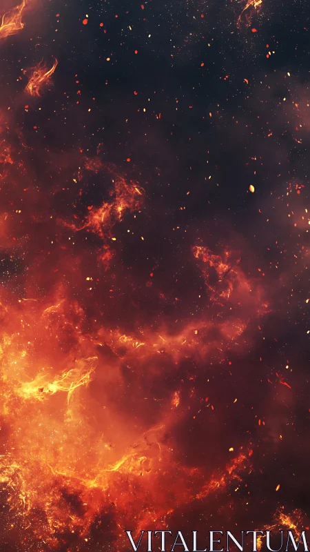 Blazing Inferno: Dramatic Fire and Embers in Motion