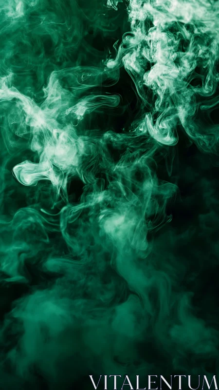 Dense green smoke swirls upward against a dark backdrop