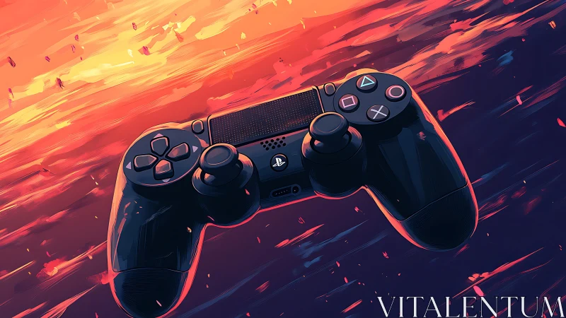Gaming Controller Aglow in Vibrant Digital Energy.