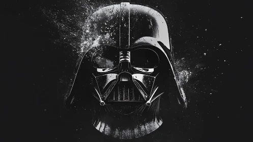 Midnight helm of cosmic dread shattering quiet space.