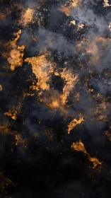 Golden Fury Erupts Through Charcoal Shadows