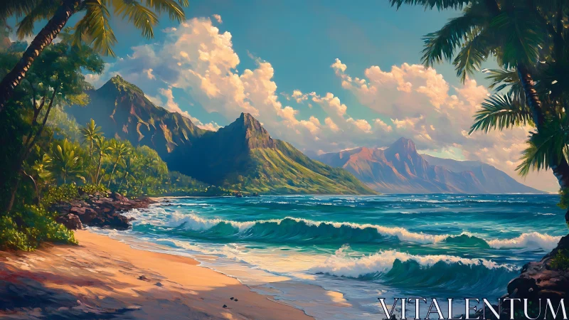 Tropical Beach Paradise. Golden Sand Meets Turquoise Waters.