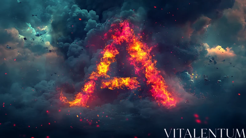 Volumetric explosion with triangular fire geometry and particle scatter.