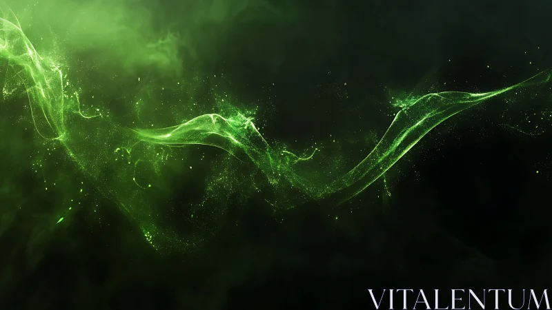 Gentle green nebula ribbon drifting through quiet night.