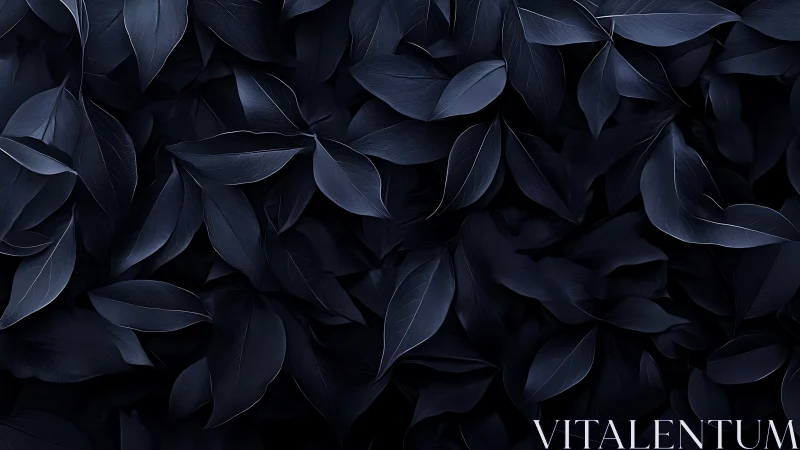 Dark desaturated foliage is arranged in overlapping layers