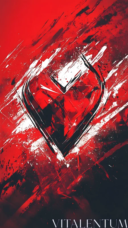 Explosive Love: Bold Heart in Dynamic Splashes.