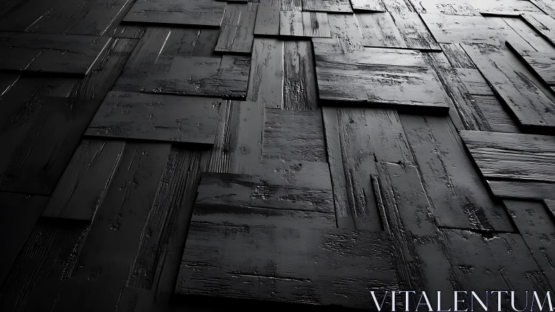 Geometric Layered Composition: 3D Rendered Wood Texture Abstraction.