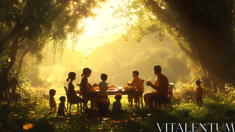 Golden grove family picnic where sunlight tastes like honey.