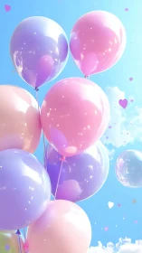 Iridescent Dreamscape: Ascending Gradient Bubbles.