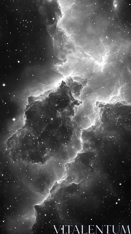 Endless starlit nebula river drifts through quiet space