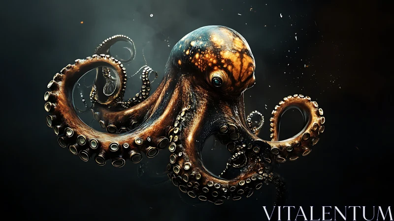 Detailed digital rendering of a swirling octopus form.