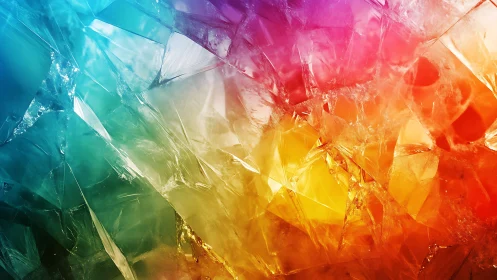 Vibrant Abstract Crystal Texture with Multicolor Light Effects.