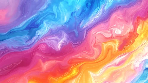 Multicolored fluid gradient forms swirling abstract waves