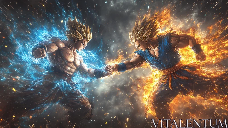 Dual-element anime warriors collide in high-energy symmetric clash