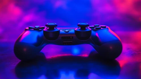 Neon Gaming Controller Glows with Vibrant Neon Lighting