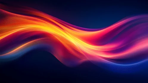 Glowing color waves flow gently across a deep midnight sky