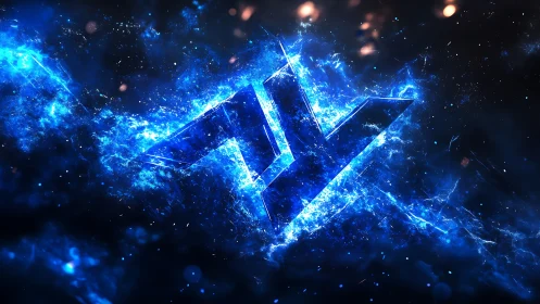 Electric sigil detonating in a storm of cobalt plasma.