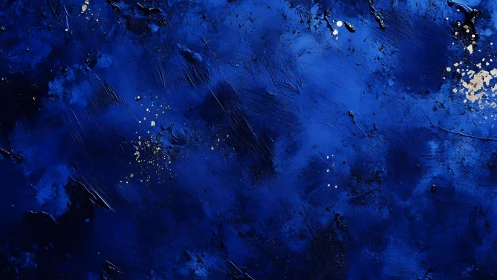 Midnight cobalt storm with scattered sparks of liquid gold.