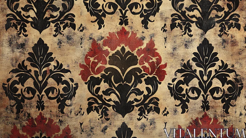 Vintage damask pattern with warm distressed charm.