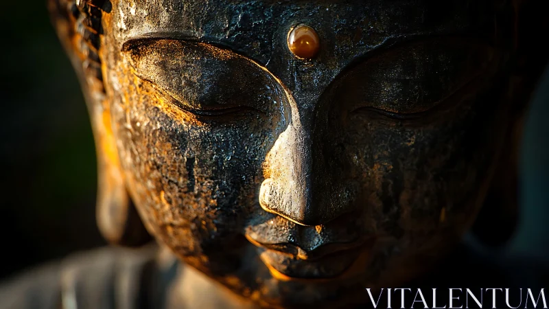 Sunlit bronze serenity leans into shadow and quiet breath