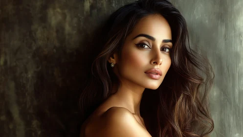 Elegant portrait of woman with long hair in soft natural light.