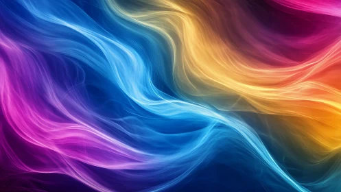 Flowing rainbow currents of light in a dreamy color dance.