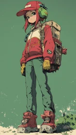 Backpack galaxy hums as the quiet trekker studies horizons