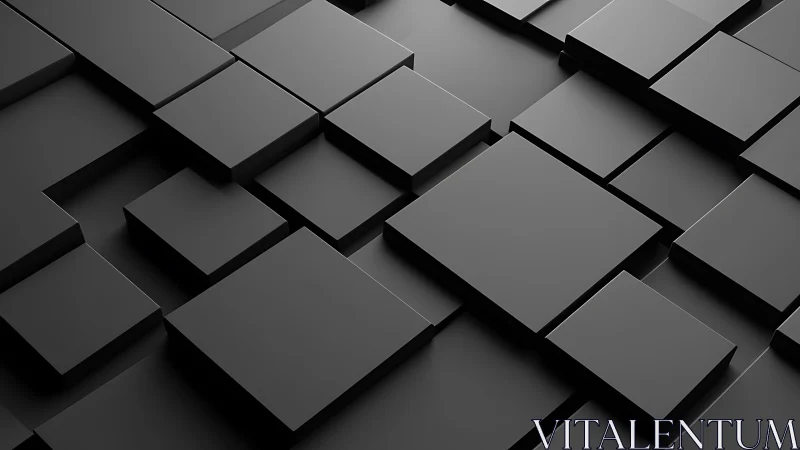 Gentle black 3D squares create a calm geometric playground