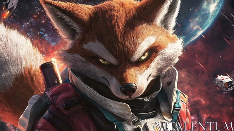 Starfox pilot locks target amid burning cosmic battlefield.