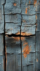Weathered blue wood with warm rustic cracks and charm.