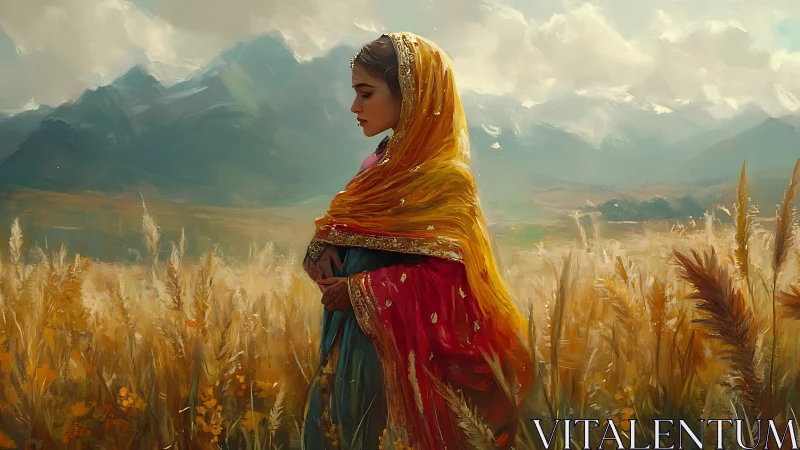 Sunlit shawl drapes a quiet prayer across the mountain field