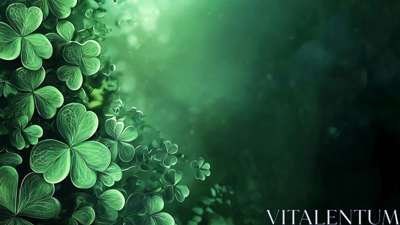 Luminous clover grove drifting into soft green daydreams.