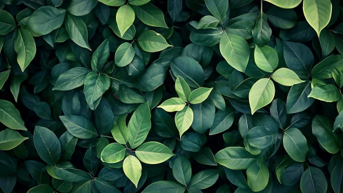 Dense elliptical foliage pattern with layered green tonal contrast