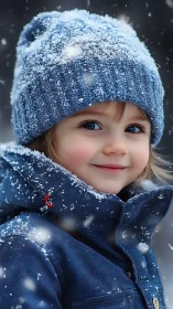 Frost-Covered Child Portrait: Winter Textural Study in Crystalline Detail
