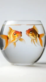 Goldfish roommates sharing a tiny glassy world together.