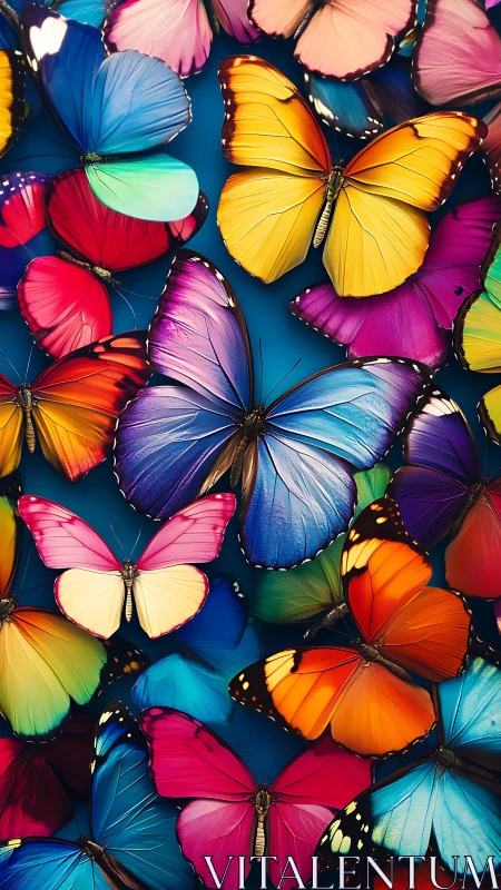 Chromatic lepidoptera cluster with high-saturation wing gradients