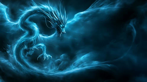 Luminescent Ether Dragon in Dynamic Vortex Composition.