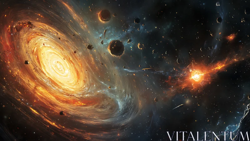 Solar maelstrom waltzes through a storm of newborn worlds.