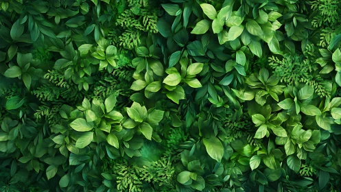 Layered foliage canopy shows dense leaf geometry and tonal depth