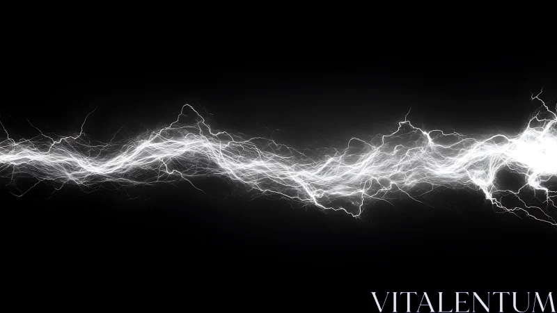 Electric river of white lightning pulsing through darkness.