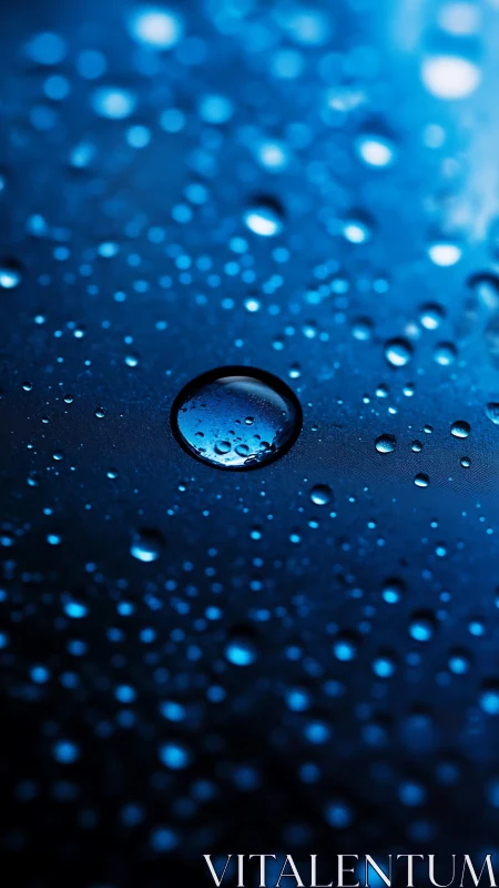 Solitary raindrop orbits through a galaxy of blue light