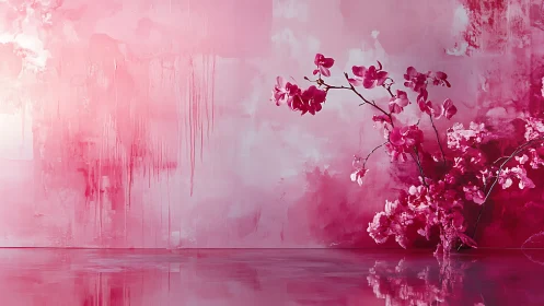 Blossoming orchids quietly repaint a drifting pink horizon