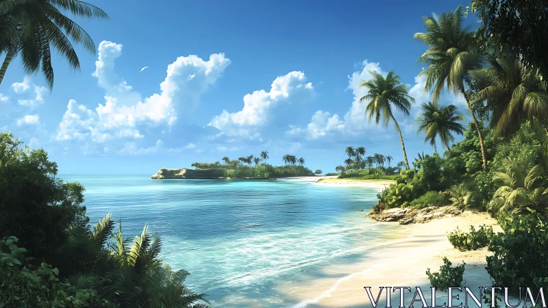 Turquoise Paradise: Where Palm Whispers Meet Crystalline Waters.