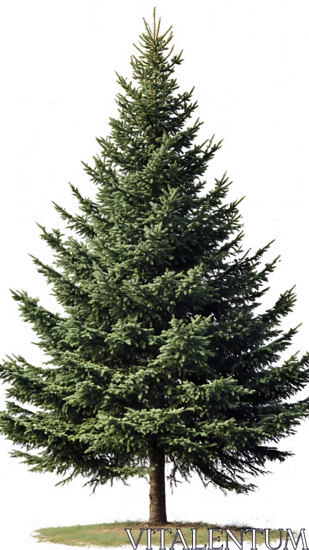 Evergreen spruce standing tall in peaceful green silence.